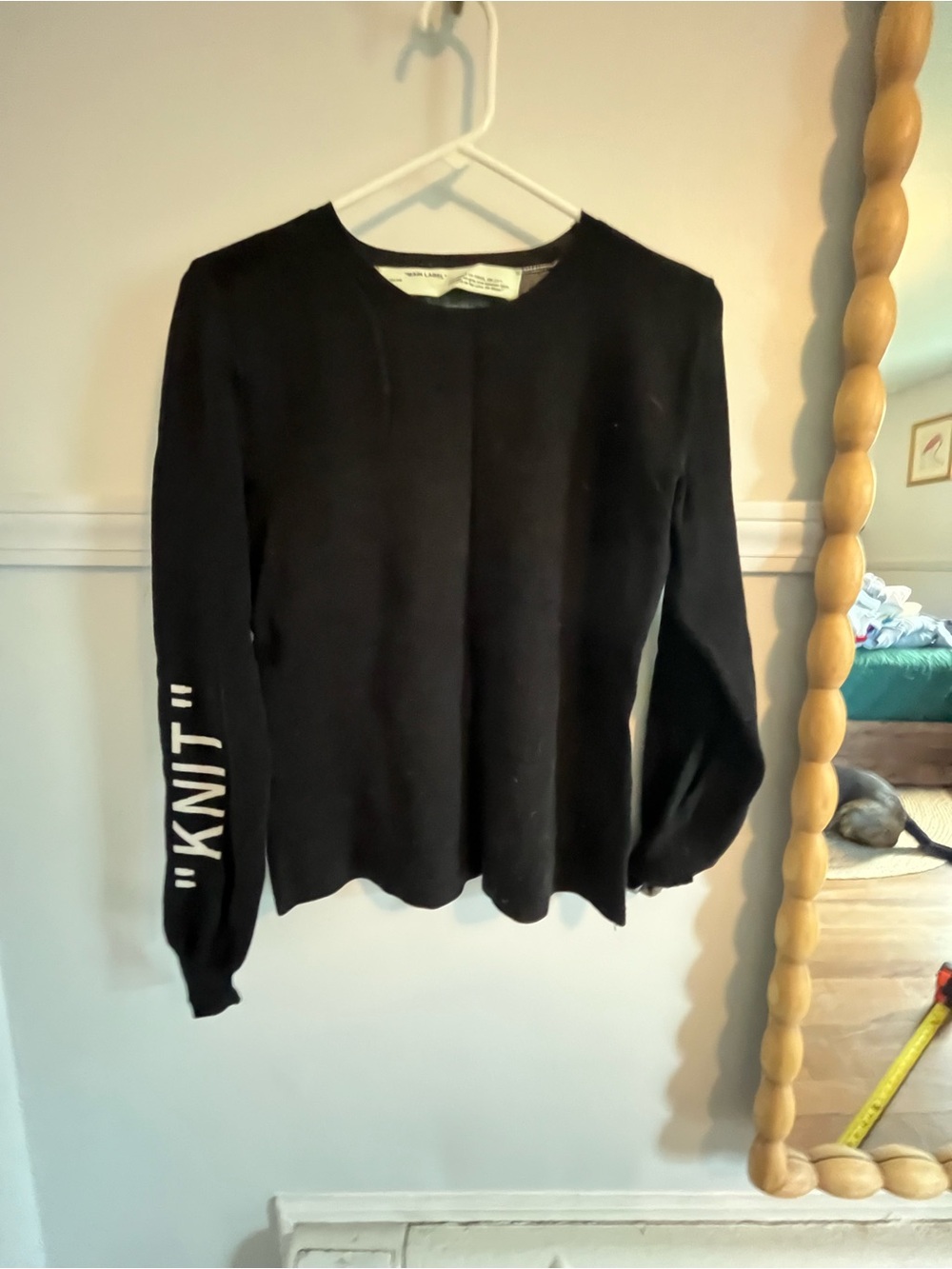 Off-White Women's Black Knit Pullover Sweater Size 42